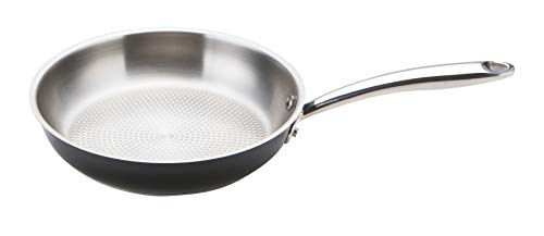 Prestige Optisteel sartén Profesional, sartén de Alto Rendimiento con Elegante Exterior Metalizado, de Acero Inoxidable Apta para Todo Tipo de cocinas y para inducción, 24 cm, Azul