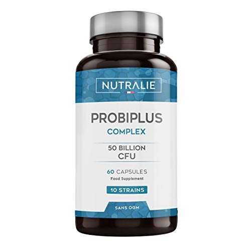 Probiótico 50 mil millones de UFC garantizados por dosis | 10 cepas efectivas y naturales | 60 cápsulas vegetales | Mejora las defensas y la flora intestinal | Probióticos complex | Nutralie
