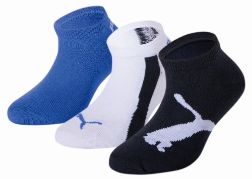 Puma 204202001 - Calcetines cortos para niños, conjunto de 3, multicolor, talla 27-30