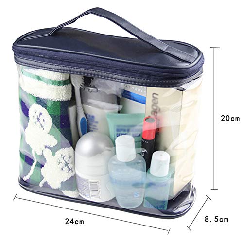 PURATEN - Bolsa de viaje transparente impermeable para artículos de tocador, bolsa de viaje transparente de PVC, para hombres, mujeres y niños