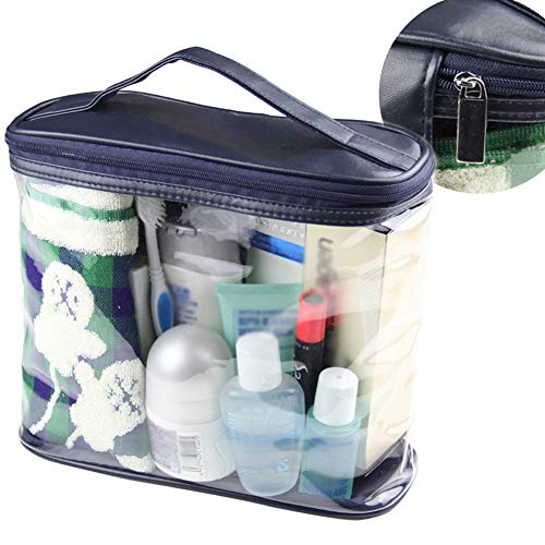PURATEN - Bolsa de viaje transparente impermeable para artículos de tocador, bolsa de viaje transparente de PVC, para hombres, mujeres y niños