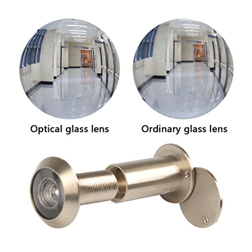 QLOUNI Mirilla para Puertas Acero Inoxidable de Espesor 35-55mm Ajustable (∅16mm) con HD vision de 200 Grados Seguridad para Hogar
