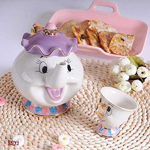 QVBokay - Taza de té con diseño de dibujos animados de belleza y bestia