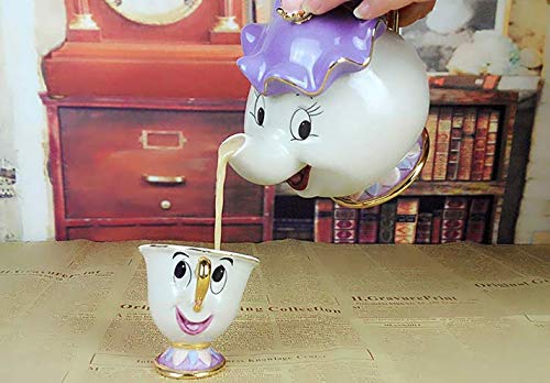 QVBokay - Taza de té con diseño de dibujos animados de belleza y bestia