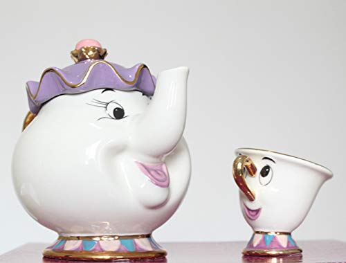 QVBokay - Taza de té con diseño de dibujos animados de belleza y bestia
