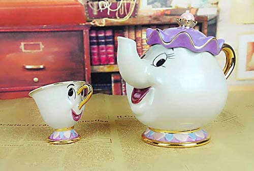 QVBokay - Taza de té con diseño de dibujos animados de belleza y bestia