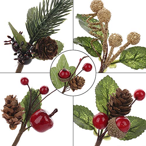 Ramas de pino artificial de Grandlin, 20 piezas de madera de pino de hoja perenne falso tallo de plantas de pino de Navidad ramas de bricolaje accesorios