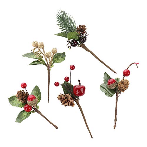 Ramas de pino artificial de Grandlin, 20 piezas de madera de pino de hoja perenne falso tallo de plantas de pino de Navidad ramas de bricolaje accesorios