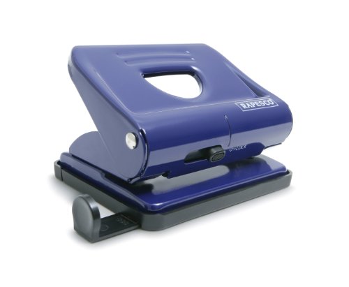 Rapesco 820 - Perforadora metálica de 2 agujeros, 22 hojas de capacidad, color azul