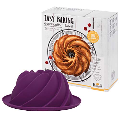 RBV Birkmann Easy Baking - Molde para horno, silicona, Granita, lila, rosa., Ø 22 cm