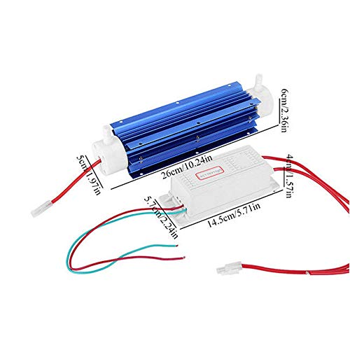 REFURBISHHOUSE Generador de Ozono 10G Ozonizador Ionizador Tubo Purificador de Aire Tubo de Cuarzo + Fuente de AlimentacióN