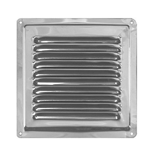Rejilla de Ventilación de Aire Hecha de Acero Inoxidable No Magnético de Alta Calidad AISI 304, Rejilla de Ventilación Exterior. (18 x 18 cm)