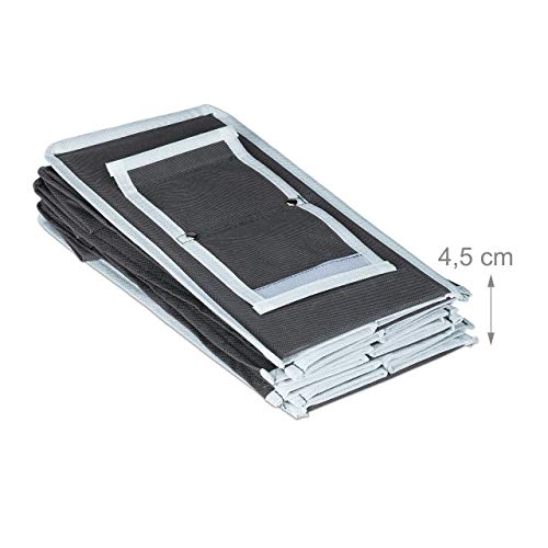 Relaxdays, 82x14,5x30 cm Organizador Colgante con 6 Estantes y 2 Cajones, Tela-Cartón, Antracita