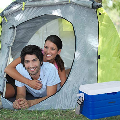 Relaxdays Nevera Portátil, Refrigerador Playa, Camping, sin Electricidad, Plástico, 10 l, 22,5 x 37,5 x 23 cm, Azul
