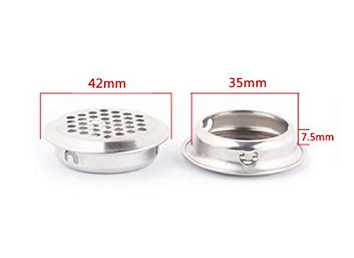 Repuhand 20 Piezas Acero Inoxidable Rejillas Ventilacion Redondo,Redondas de Malla Agujero Redondo Rejilla de Ventilación para Baño Cocina para Gabinete, Guardarropa, Gabinete del Zapato