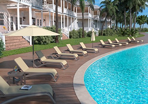 resol set de 2 tumbonas jardín exterior Sky Club estructura gris oscuro, textilene gris-negro