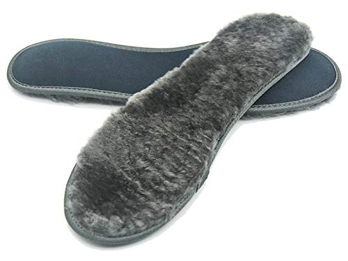 riemot Plantillas de Piel de Oveja para Hombre y Mujer Niños Cálido y Cómodo para el Frío Invierno Grey-38EU
