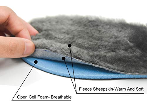 riemot Plantillas de Piel de Oveja para Hombre y Mujer Niños Cálido y Cómodo para el Frío Invierno Grey-38EU