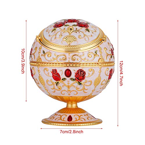 Riuty Cenicero de Metal, cenicero a Prueba de Viento, Mano Port¨¢Til, patr¨®n Estampado, cenicero, Globo con Tapas, Metal para Exteriores, en Interiores, decoraci¨®n del hogar. (5#)