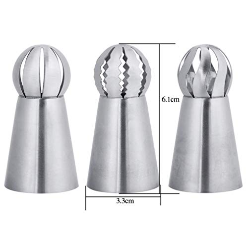 rongweiwang 3pcs Flor de Acero Inoxidable formación de Hielo Tubería La tubería Boquillas Pasteles de los inyectores de la Torta Que adorna la Magdalena Crema Boquillas Consejos Conjunto