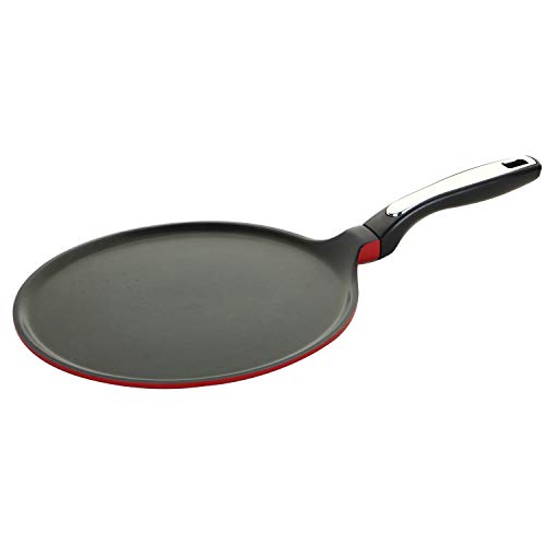 ROSSETTO Sartenes para Crepes, 30 cm, Aluminio Fundido con Antiadherente (Rojo)