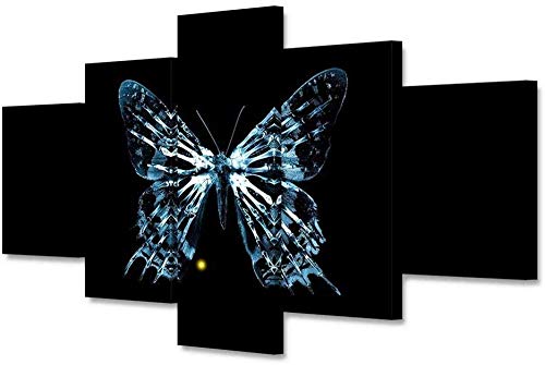 RR&LL Hang-Dressers Lámina giclée Impresiones de Lienzo extragrandes Lienzo Cartel de Mariposa Negra Impresión de Alta definición Pintura Decorativa de Pared (Tamaño: A)