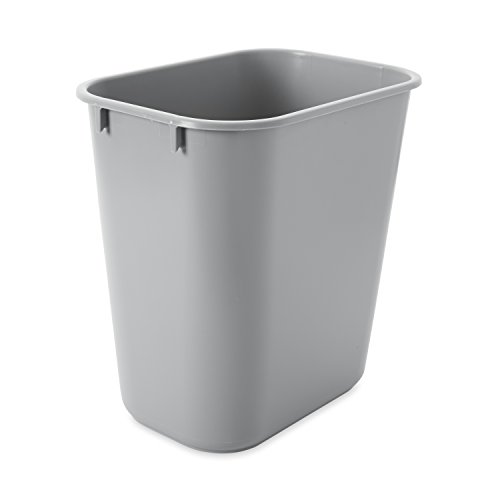 Rubbermaid Commercial Products FG295500GRAY - Papelera rectangular con tapa basculante, capacidad de 12.9 l, gris