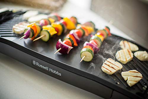 Russell Hobbs Maxicook - Plancha de Cocina Eléctrica (Grill Curvado para Extraer Grasa, 2200 W, Negro) - ref. 22940-56