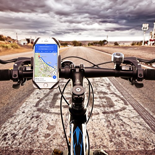 Ryaco Soporte de Móvil Deportiva para Bicicletas y Motos, Anti Vibración Soporte Móvil Bicicleta Universal con 360 Rotación para iPhone, Samsung Galaxy, LG, HTC, Motorola, GPS y Otros Dispositivos