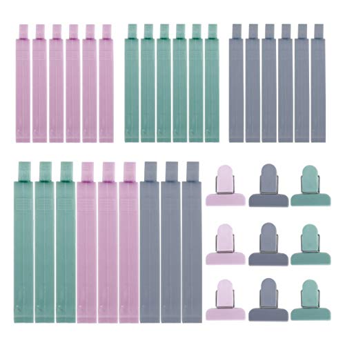 RZKJ-SHOP Pinzas de Plástico 36 Unids Cerrar Bolsas Colorear Clips de Sellado para Alimentos Aperitivos Cocina