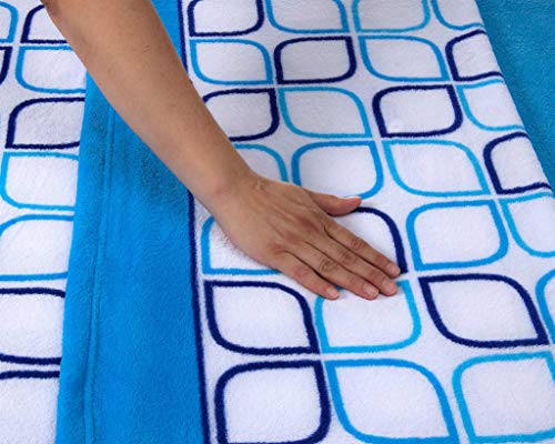 SABANALIA Juego de sábanas de coralina Spring - Azul, Cama 150