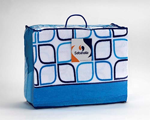 SABANALIA Juego de sábanas de coralina Spring - Azul, Cama 150