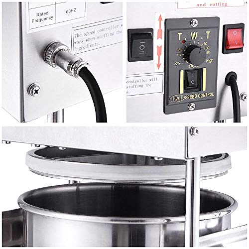 Salchicha eléctrica relleno Haciendo profesional caseras salchichas relleno 15L (33 libras) de carne de gran capacidad de acero inoxidable se pega máquinas con 4 embudos de llenado