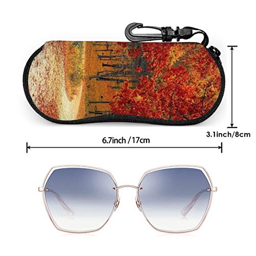 SDFGJ Estuche para gafas suave con mosquetón, Estuche portátil para gafas de sol Hojas amarillas Otoño