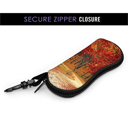 SDFGJ Estuche para gafas suave con mosquetón, Estuche portátil para gafas de sol Hojas amarillas Otoño