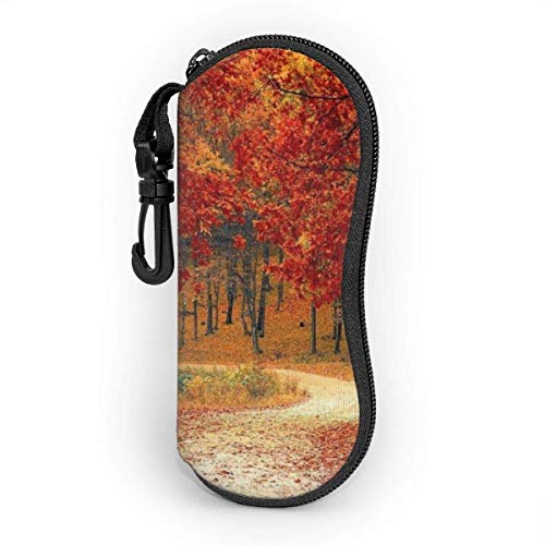 SDFGJ Estuche para gafas suave con mosquetón, Estuche portátil para gafas de sol Hojas amarillas Otoño
