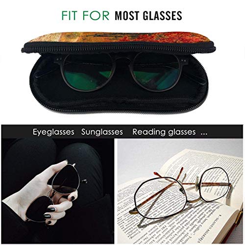 SDFGJ Estuche para gafas suave con mosquetón, Estuche portátil para gafas de sol Hojas amarillas Otoño