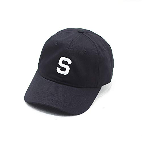 sdssup Primavera y Verano Marca de Marea de Corea S Bordado Top Suave Retro Beige Gorra de béisbol Femenina Pareja Ocasional Gorra doblada Macho Negro Ajustable