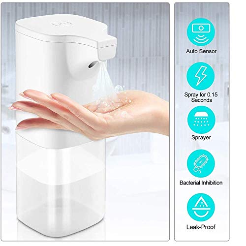 SEAAN Dispensador automático de jabón, pulverizador de Alcohol sin Contacto de 350 ml, pulverizador de desinfección por inducción automática, Traje para público, baño, Cocina (rociar)