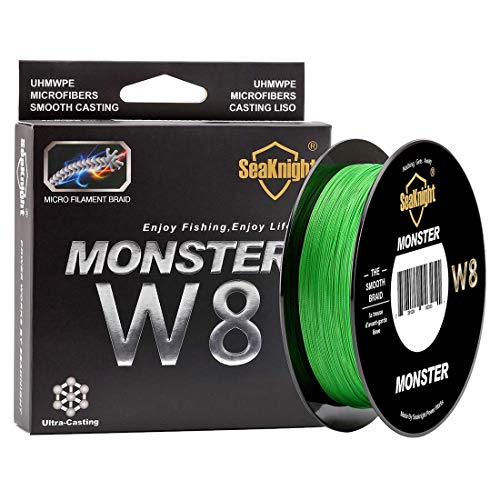 SeaKnight Hilo de Pescar Monster W8 Trenzado de 8 Hilos, 300/500 m, súper Suave, de Polietileno, Hilo Trenzado de multifilamentos para Pesca en mar, 6,8 kg - 45,4 kg