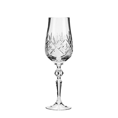 Set de 6 neman cristales, 7-Oz hecho a mano Vintage ruso antiguo cristal copas de champán, copas de cristal