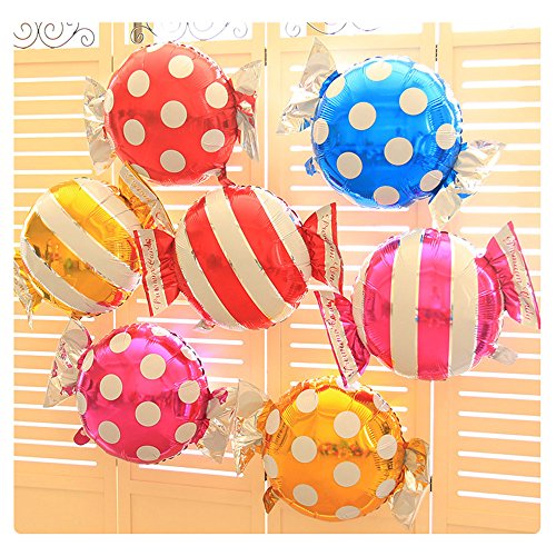 Set de globos dulces de 21 piezas Incluyendo 13 piezas Globos de fiesta de boda de cumpleaños de 18 "Lollipop Balloon Birthday Y 8 Piezas Globos de Lollipop con Globos de Caramelo de 25" X 18 "