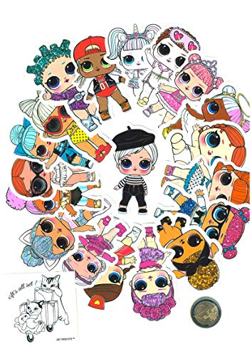SetProducts  Top Pegatinas ! Juego de 35 Pegatinas de LOL Dolls Vinilos - No Vulgares - LOL Muñecas, Doll, Fashion, Bomba - Scrapbooking, Equipaje, Motocicleta, Bici, Moto.