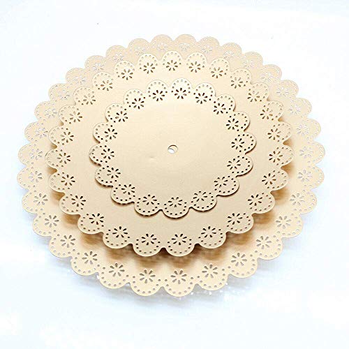 SHIOUCY 12 Piezas Soporte de la Torta, Bandejas para Tartas, Soporte de Torta Decoración de Pasteles Expositor para Presentación de Tartas, Pasteles y Frutas, Color Dorado