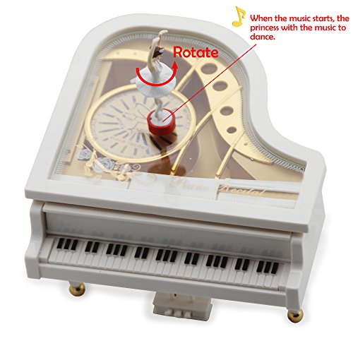 Sidiou Group Creativas del regalo del día Laputa Piano Muchachas de baile de San Valentín que giran la caja de música mecánica vendimia clásica preciosa muchacha de la bailarina Octava Musical Box