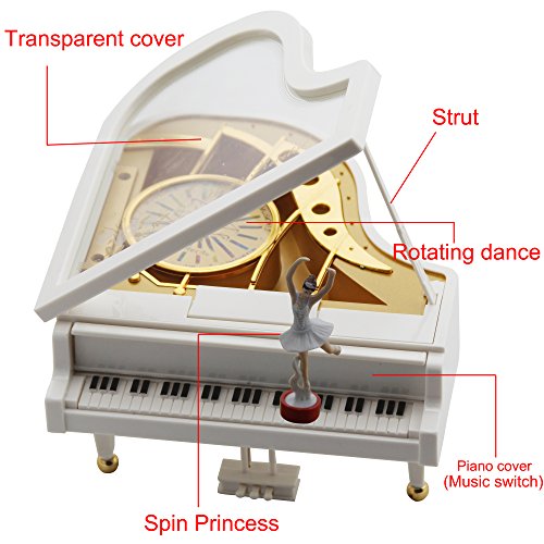 Sidiou Group Creativas del regalo del día Laputa Piano Muchachas de baile de San Valentín que giran la caja de música mecánica vendimia clásica preciosa muchacha de la bailarina Octava Musical Box