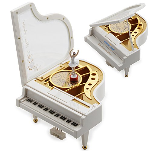 Sidiou Group Creativas del regalo del día Laputa Piano Muchachas de baile de San Valentín que giran la caja de música mecánica vendimia clásica preciosa muchacha de la bailarina Octava Musical Box
