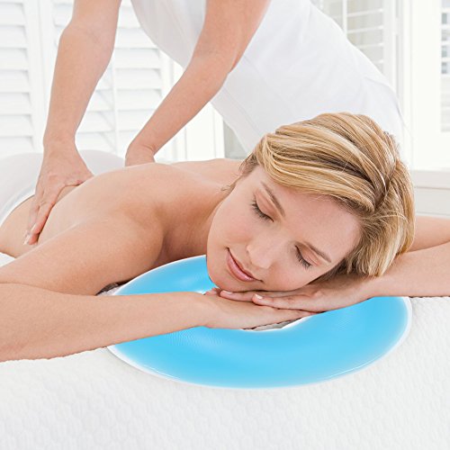 Silicona almohada masajeador cuidado de la piel de belleza superposición suave cara relajarse cuna cojín(azul)