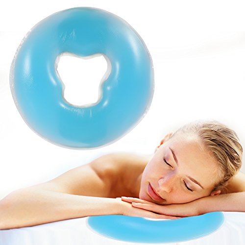 Silicona almohada masajeador cuidado de la piel de belleza superposición suave cara relajarse cuna cojín(azul)