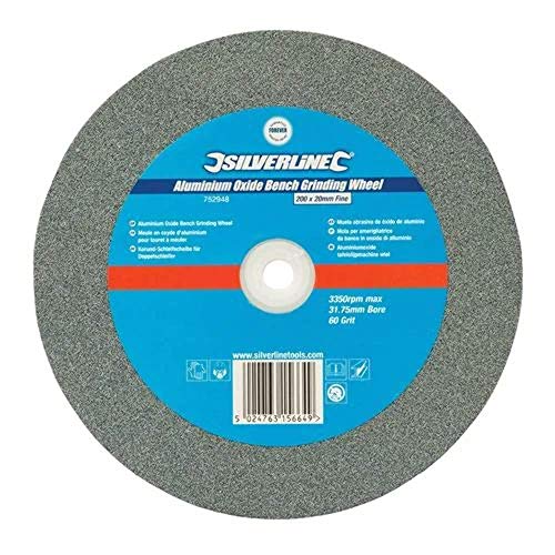 Silverline Tools 553559 Muela Abrasiva de Óxido de Aluminio, 125 x 13 mm, Medio, gris